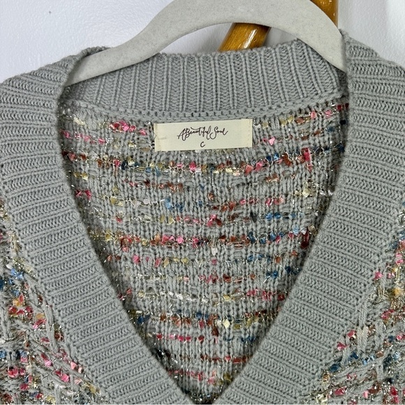 A Beautiful Soul Altard State Multi Color Glittery Sweater sz C - Picture 2 of 4
